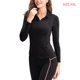 thumbnail image 4 of Jumpingount Ropa deportiva para mujer, sudadera de manga larga para Yoga, ropa con forma para trotar, conjunto de gimnasio elástico elástico fino conjuntos de ropa Negro XXL, 4 of 6