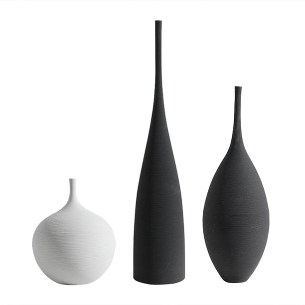 3pcs Florero Bud Sunnimix Jarrón nórdico moderno blanco y negro
