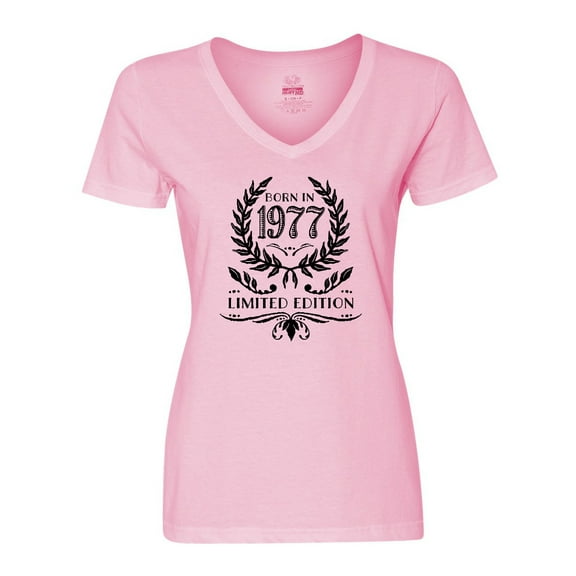 Inktastic Born in 1977 Limited Edition Women's V-Neck T-Shirt
