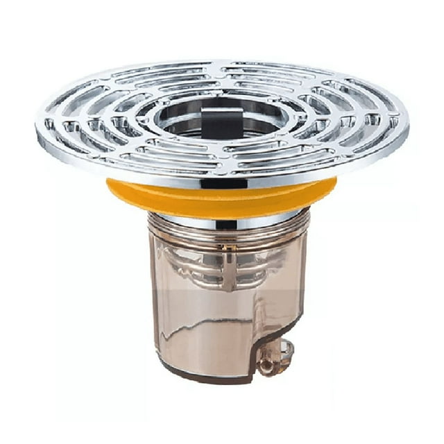 Coladera Universal Zero Olores Con Check Y Atrapa Cabellos, Plata