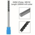 thumbnail image 3 of extra long shank 100mm tungsten carbide end mill 4MM CNC milling cutter 4flutes, 3 of 8