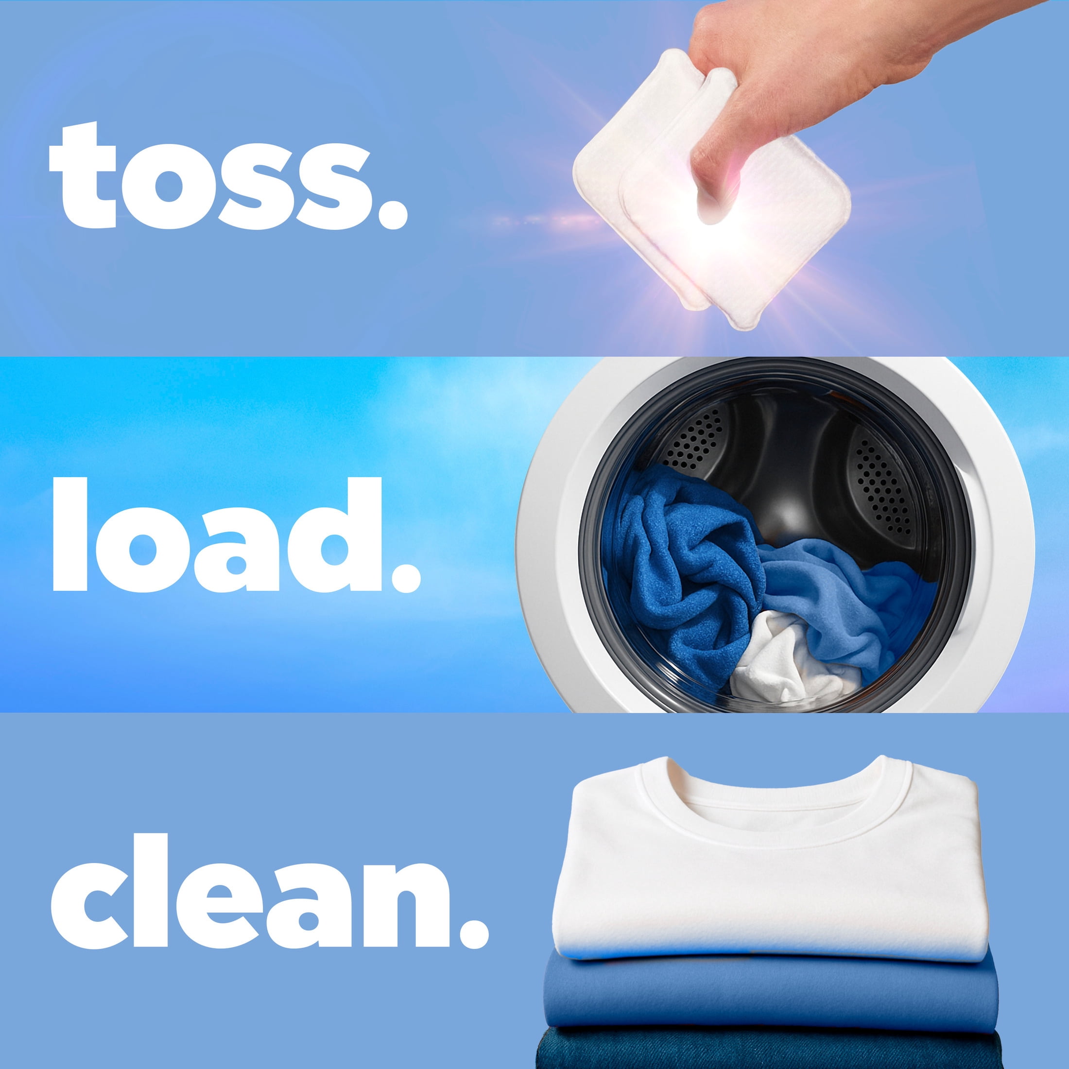 Tide Evo Free & Gentle Laundry Detergent Tiles, Works on 100% of Common Stains, Unscented, 22 Count