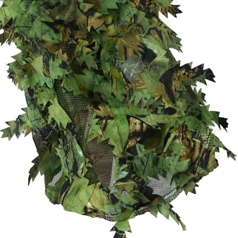 3D Leafy Hat Breathable Lightweight Ghillie Headwear for Woodland Green 