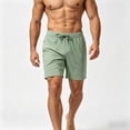 thumbnail image 5 of Nmnitkp Mens Shorts Quick Dry Athletic Shorts Elastic Waist Drawstring With Zipper Pockets Breathable Summer Workout Casual Shorts Green,XL, 5 of 5