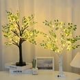 thumbnail image 4 of Mothers Day Fake Flowers,Light Up Tree Decor Indoor LED Tree Lamp Lighted With Green Leaves 2 Ft Festival Tabletop Tree Centerpieces For Home Decorations Flowers For Decoration Artificial Plants, 4 of 8