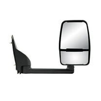 62169G - Fit System Passenger Side Towing Mirror for 03-18 Chevrolet Express Van/ GMC Savana Full Size Van, textured black w/ PTM cover, dual lens, foldaway, Manual