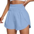 thumbnail image 2 of WULMLEO Women's Quick-Dry Running Shorts Elastic High Waisted Workout Active Shorts Sport Athletic Shorts Blue M, 2 of 8