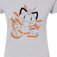 thumbnail image 3 of Pokémon - Meowth Repeat  - Juniors Fitted Graphic T-Shirt, 3 of 5