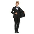 thumbnail image 2 of Boys Tuxedo Set Paisley 5pc Satin Shawl Lapel With Matching Solid Vest & Pants With Free Shirt & Bowtie, 2 of 5