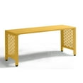 thumbnail image 6 of Zimtown 39.3in Weatherproof Outdoor Metal Backless Bench Slatted Seat Decorative for Patio Garden Lawn Porch Yellow, 6 of 9