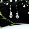 thumbnail image 4 of Rosec Jewels Cubic Zirconia Drop Earrings with Lever Back for Women, 18K White Gold, 4 of 9
