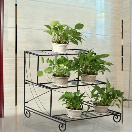 Yaheetech Garden Outdoor Metal Plant Stand Multi Planter Flower Yaheetech Garden Outdoor Metal Plant Stand Multi Planter Flower Pot Racks Shelves Holder Black 3 Tier Com