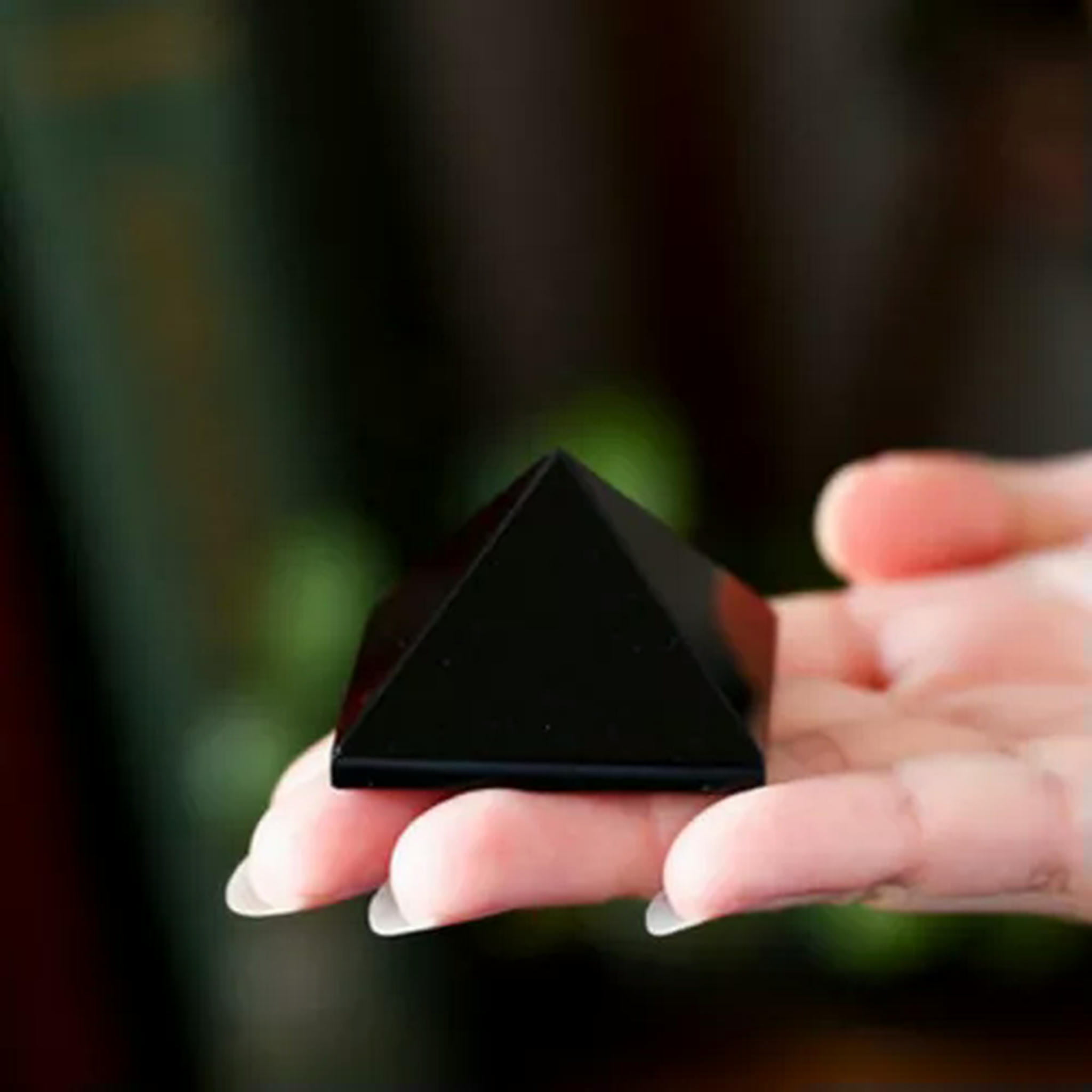 EOEMY Natural Quartz Crystal Point Tower Chakra Healing Rock Gemstone Pyramid Decor-10Pcs-Black Obsidian Quartz Crystal