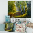 thumbnail image 2 of Designart ' Sunrise Glow Through The Birches II ' Lake House Canvas Wall Art Print, 2 of 4