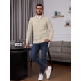 thumbnail image 4 of Fexilor Men's Quarter-Zip Sweater, Cable Knit Mock Neck Slim Fit Business Casual Pullover S-3XL, 4 of 8