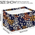 thumbnail image 4 of 1 Pack Fabric Storage Basket Colorful Daisy Blossom Closet Storage Bins with Handles Foldable Baskets for Shelves Toy Organizer Home Office Decor Gifts, 4 of 7