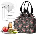 thumbnail image 4 of Pioneer Flower Floral Print Pattern Drawstring Lunch Bag Women - Drawstring Lunch Bag Insulated for Work Office - Stain-Resistant Large Lunchbags for Women with Multi-Pockets, 4 of 6
