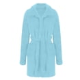 thumbnail image 6 of AnuYalue Womens Fuzzy Robe Mid Length Bathrobe Belted Soft Bath Robes Plush Nightgown with Pockets Fall Winter Spa Robes, 6 of 6