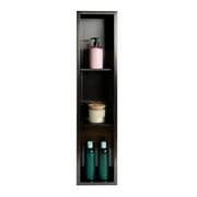 ALFI brand ABNP0836-BB 8 x 36 Brushed Black PVD Stainless Steel Vertical Triple Shelf Shower Niche