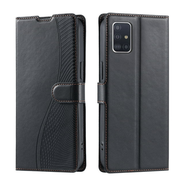 Samsung Galaxy A71 4G Étui, Portefeuille en Cuir Pu à Rabat Porte-Cartes Support Magnétique