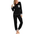 thumbnail image 1 of SWOMOG Ensemble de Pyjama pour Femmes, Haut à Manches Longues avec Pantalon, 2 Pcs, Vêtement de Nuit, Ensemble de Pyjama en Modal Doux, 1 of 6