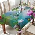 thumbnail image 4 of Blue Butterfly Rectangle Tablecloth, Dust Proof Anti Wrinkle Wipeable Table Cloth Tabletop for of Dinner Kitchen Wedding Holiday Party 60"x108" Home Decor, 4 of 7