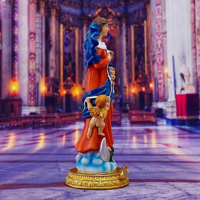 Blessed Mother Statue Color Painted Lady of Grace Resin Statue Altar Decor Blessed VirginMary Mother Sculpture