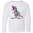 thumbnail image 3 of Inktastic Graffiti Paint Splatter T-Rex Long Sleeve Youth T-Shirt, 3 of 5