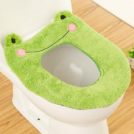 Tmishion Cute Cartoon Bathroom Toilet Seat Cover Soft Warm Washable Tmishion Cute Cartoon Bathroom Toilet Seat Cover Soft Warm Washable Velve Winter Warmer
