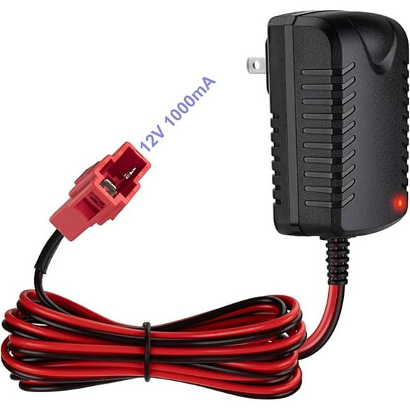 12V 1000mA Charger for Kids Ride On Toys Car 12v Battery Charger Compatible with BMX X6, Kid Trax GMC, Wal-Mart Moto ATV Quad, Electric Vehicle Red Square Plug