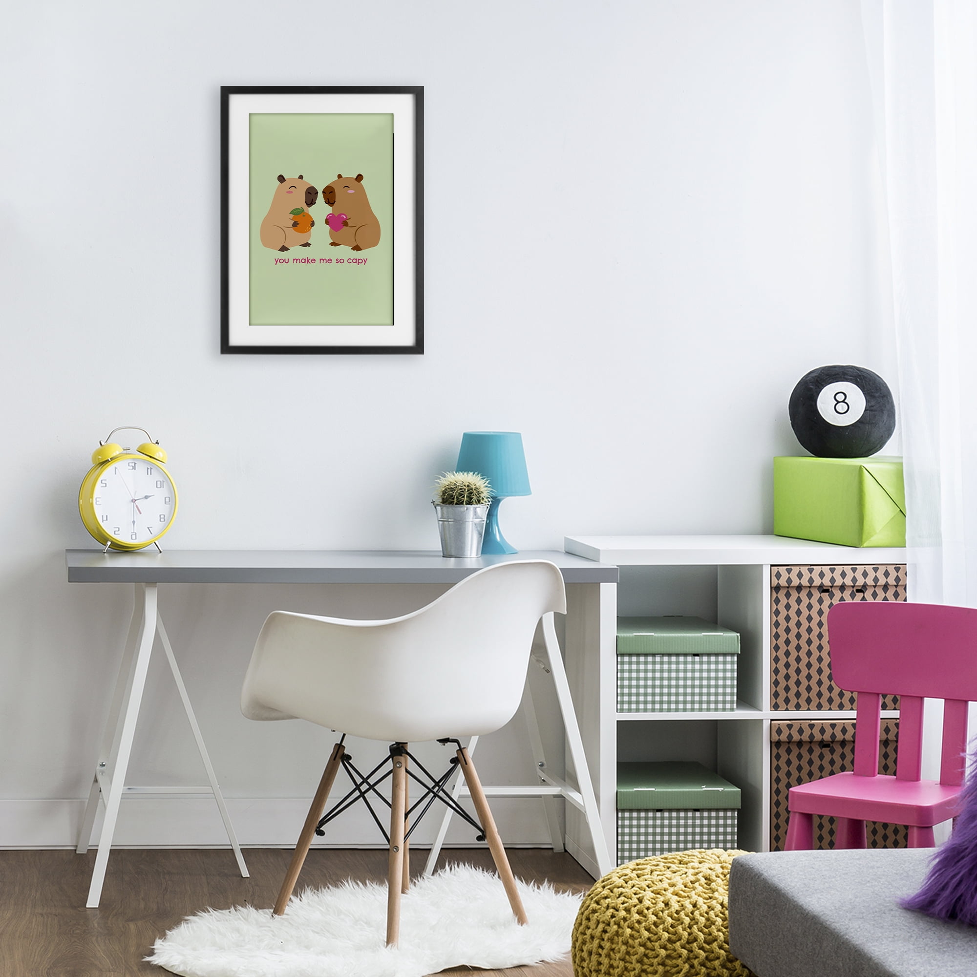 You Make Me So Capy Black Framed Print Under Glass, design by Emily Dumas