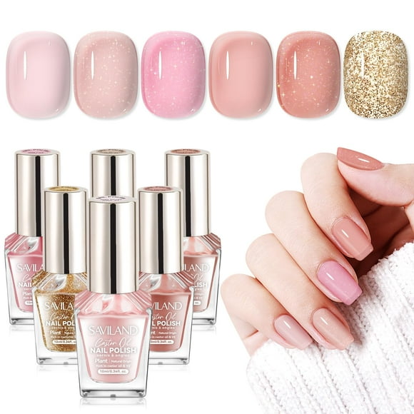 Set de esmaltes de uñas SAVILAND Quick Dry, 6 unidades, color brillante