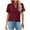 Wine, variant on Bigersell Women T-shirts Fashion Women Casual Solid Pullover V-Neck Short Sleeve T-Shirt Tops Blouse Big & Tall Button-Down Scoop Neck Short Sleeve Summer Tops Style B22107, Wine M