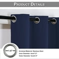 thumbnail image 3 of Lapalife 2 Panel Blackout Kitchen Curtains, Grommet Short Window Curtains for Kitchen Bathroom Cafe, Navy Blue, 33"x 36", 3 of 7