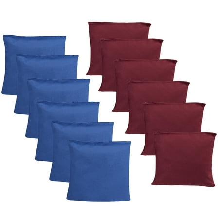 Gymax Weather Resistant Cornhole Bags Blue and Red Set 12 Beanbag Toss Game (Best Way To Throw A Cornhole Bag)