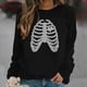 thumbnail image 2 of Mujeres Casual Manga completa Cuello redondo Tops Camisas sueltas Blusa Pullover Sudadera con estampado brillante Pompotops FGAJ3539, 2 of 5