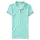 thumbnail image 2 of Polo Aeropostale Heathered para mujer, azul, pequeÃ±o Aeropostale Polo, 2 of 2