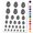 Black, variant on Happy Easter Egg Flowers Water Resistant Temporary Tattoo Set Fake Body Art Collection - Purple