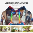 thumbnail image 4 of Uemuo Cool Cat In Sunglasses Pattern Women's Hoodie with Eye-catching Drawstrings- Casual Pullover Hoodie with Kangaroo Pocket, Stylish Hooded Sweatshirt-Small, 4 of 7
