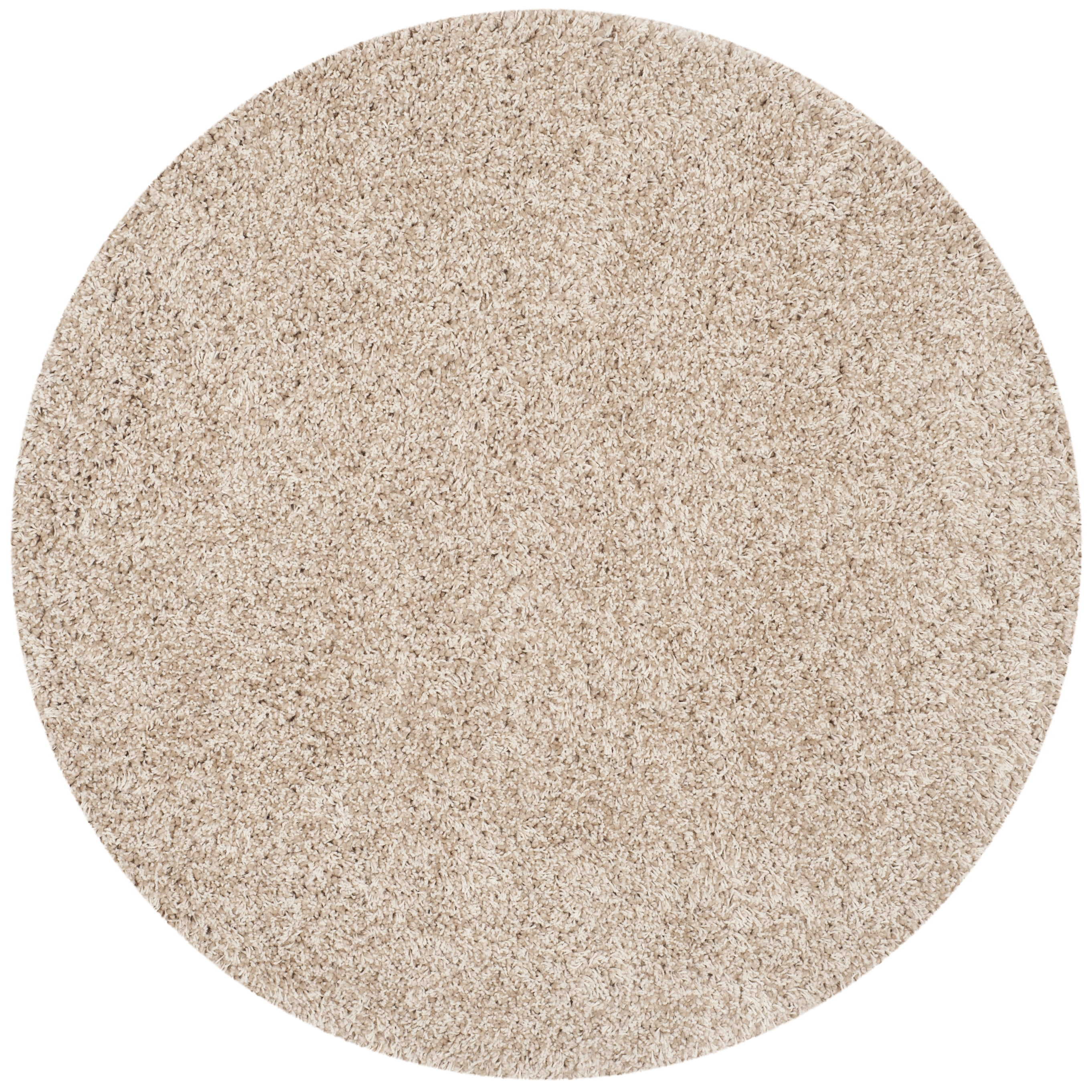 SAFAVIEH California Plush Solid Shag Area Rug, Beige, 3' x 3' Round - Modern Design, Beige, Non-Shedding & Easy Cleaning, Ultra Plush Thick Pile, Ideal for Living Room, Bedroom