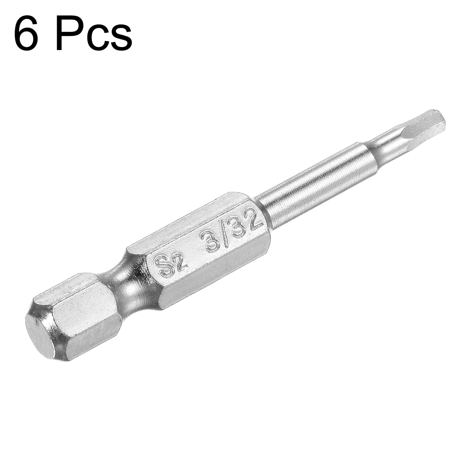 Unique Bargains Magnetic Hex Head Screwdriver Bit Hex Shank S2 Steel Power Tool 3/32" 6Pcs