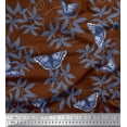 thumbnail image 1 of Soimoi Modal Satin Fabric Dot,Leaves & Butterfly Fabric Prints By Yard 42 Inch Wide, 1 of 1