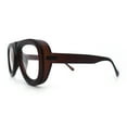 thumbnail image 6 of Retro Hipster Thick Plastic Racer Clear Lens Fashion Eyeglasses Brown, 6 of 8