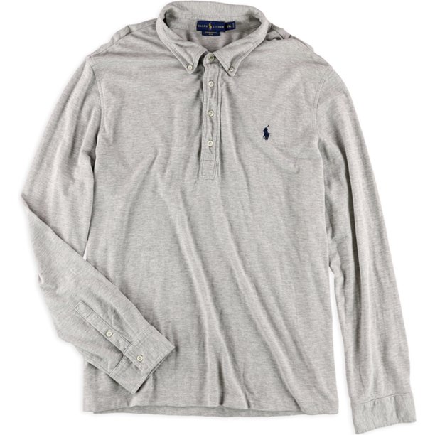 Ralph Lauren Polo de rugby de malla de ajuste clásico para hombre, gris, XX-Large Ralph Lauren polo, rugbi