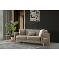 thumbnail image 3 of Melody Contemporary Sofa made with wood and Velvet in Taupe, 3 of 10