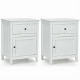 thumbnail image 1 of Costway 2PCS Nightstand with Drawer Accent Side End Table Storage Cabinet White, 1 of 10