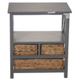 thumbnail image 2 of Gray Wooden Accent Table With 3 Drawers, 2 of 2