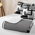 thumbnail image 4 of Homewish Geometric Plaid Twin Quilt Set,Mid Century Artwork Twin Coverlet Set,Black Gray,2-Piece, 4 of 7