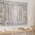 thumbnail image 6 of Farmhouse Wooden Barn Door Kitchen Curtains Country Wood Western Small Short Cafe Window Curtains Rustic Vintage Bathroom Window Drapes Treatment Tier Curtains 2 Panels (27.5x39 Inch), 6 of 6