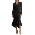 thumbnail image 2 of ClodeEU Women's Sexy Blazer Collar Bodycon Fishtail Dress,Wedding Guest Dress ,Work Dresses Business Outfits Black,Womens Plus L, 2 of 6